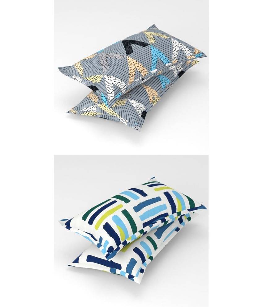 Homefab India - Pack of 4 Microfiber Floral Printed Standard Size Pillow Cover ( 66.04 cm(26) x 43.18 cm(17) ) - Multi-Colour Homefab India - Pack of 4 Microfiber Floral Printed Standard Size Pillow Cover ( 66.04 cm(26) x 43.18 cm(17) ) - Multi-Colour