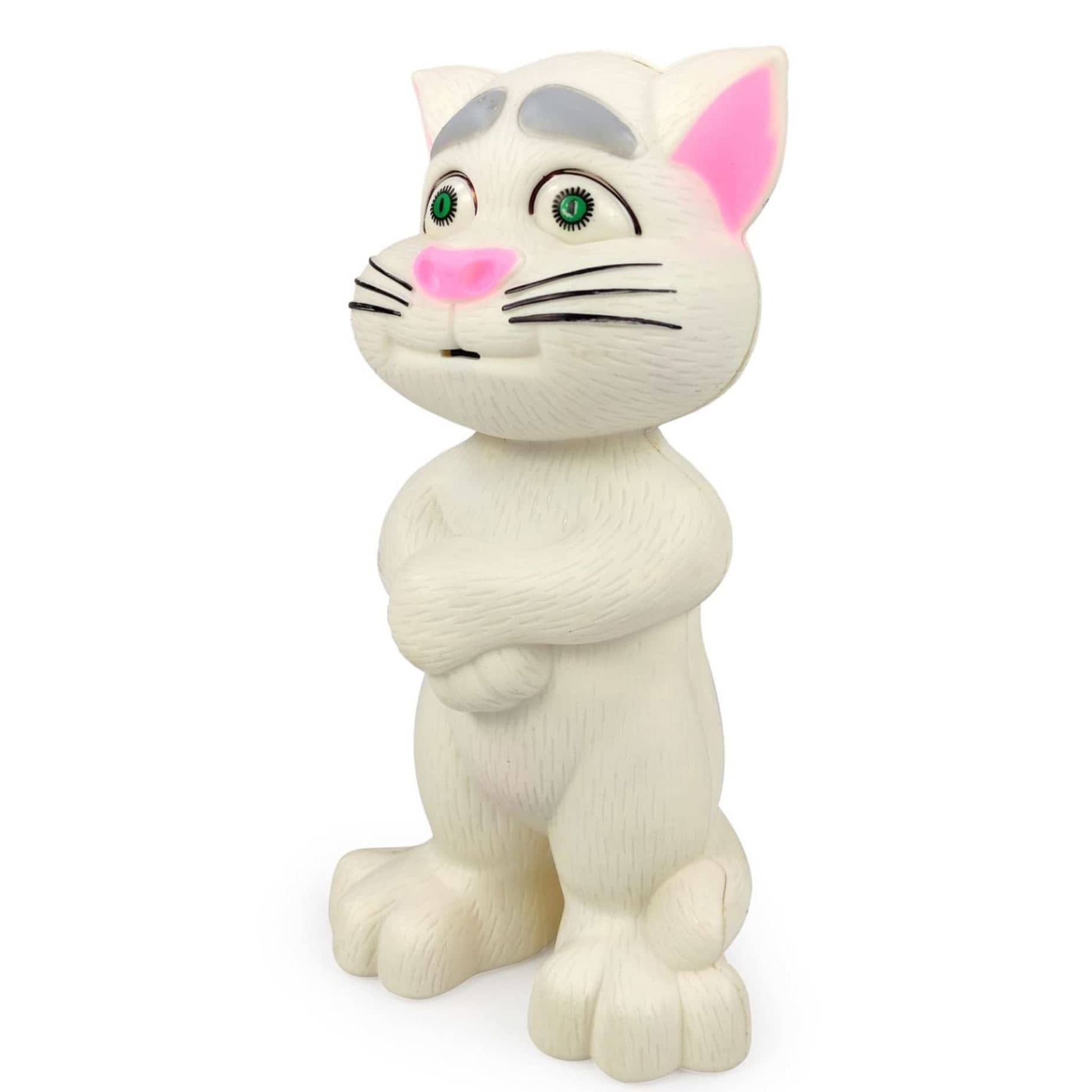 Intelligent Talking Tom Cat, Speaking Robot Cat Repeats What You Say, Touch Recording Rhymes and Songs, Musical Cat Toy for Kids (White)
