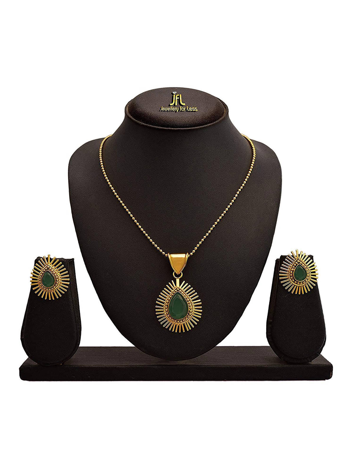 JFL - Jewellery For Less Green Pendant set ( Pack of 1 ) JFL - Jewellery For Less Green Pendant set ( Pack of 1 )