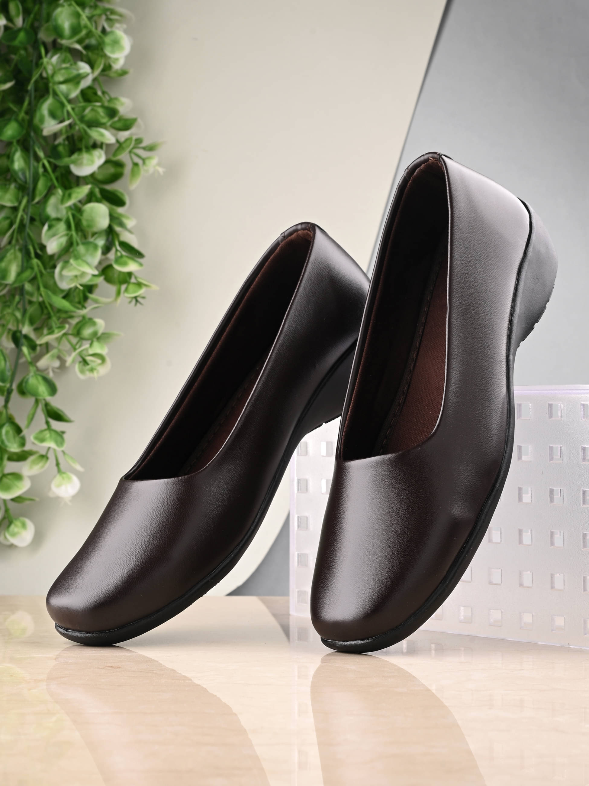 KARADDI Brown Women's Formal Ballerinas KARADDI Brown Women's Formal Ballerinas