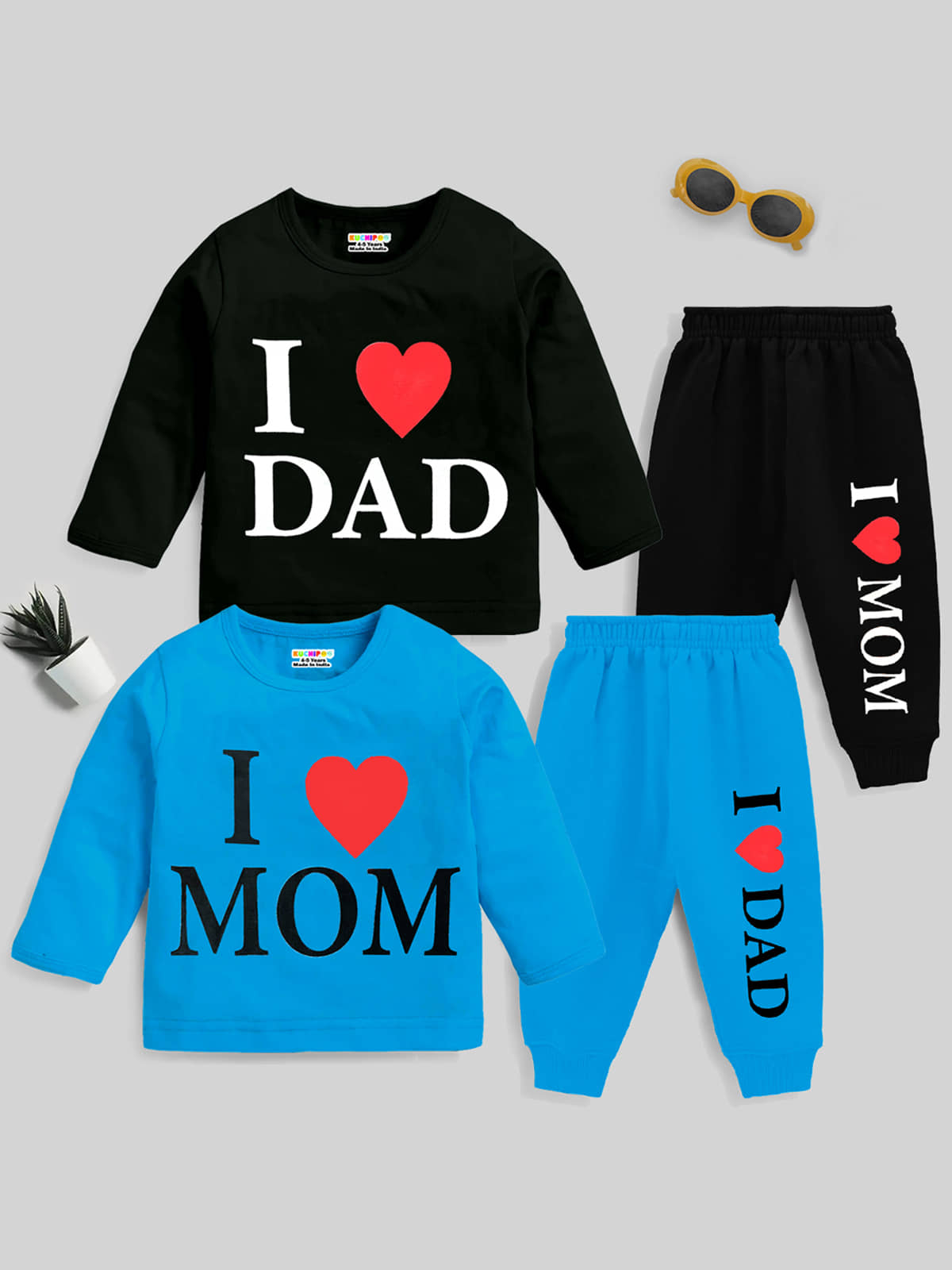 Kuchipoo Pack of 2 Boys Cotton Blend T-Shirt & Pants Set ( Multicolor3 )