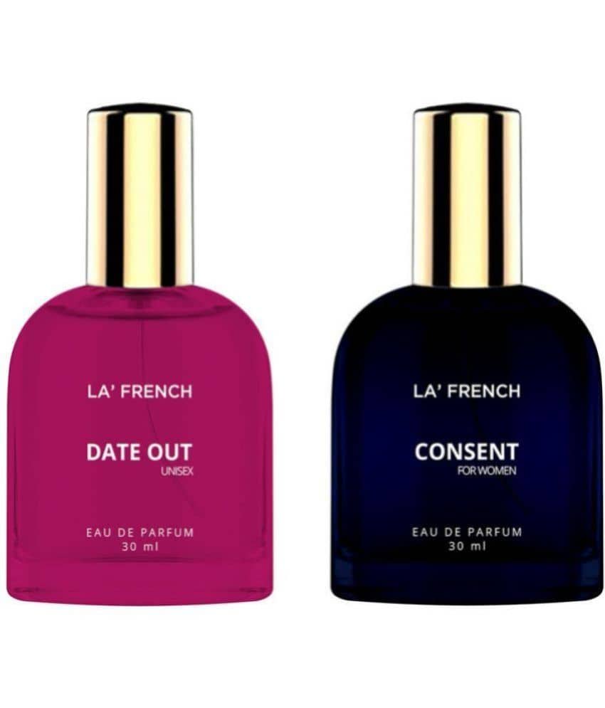 LA FRENCH Date Out & Consent Eau De Parfum (EDP) For Unisex  60ml  ( Pack of 2 )