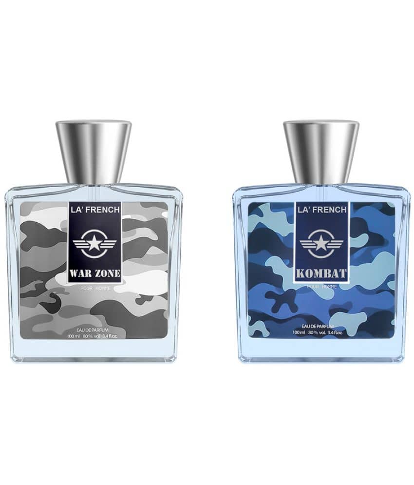 LA FRENCH Kombat & War Zone Eau De Parfum (EDP) For Men 200ml ( Pack of 2 )