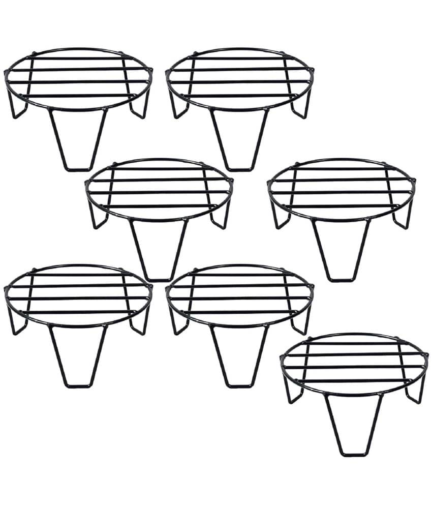     			Leafy Tales Black Iron Planter Stand ( Pack of 7 )