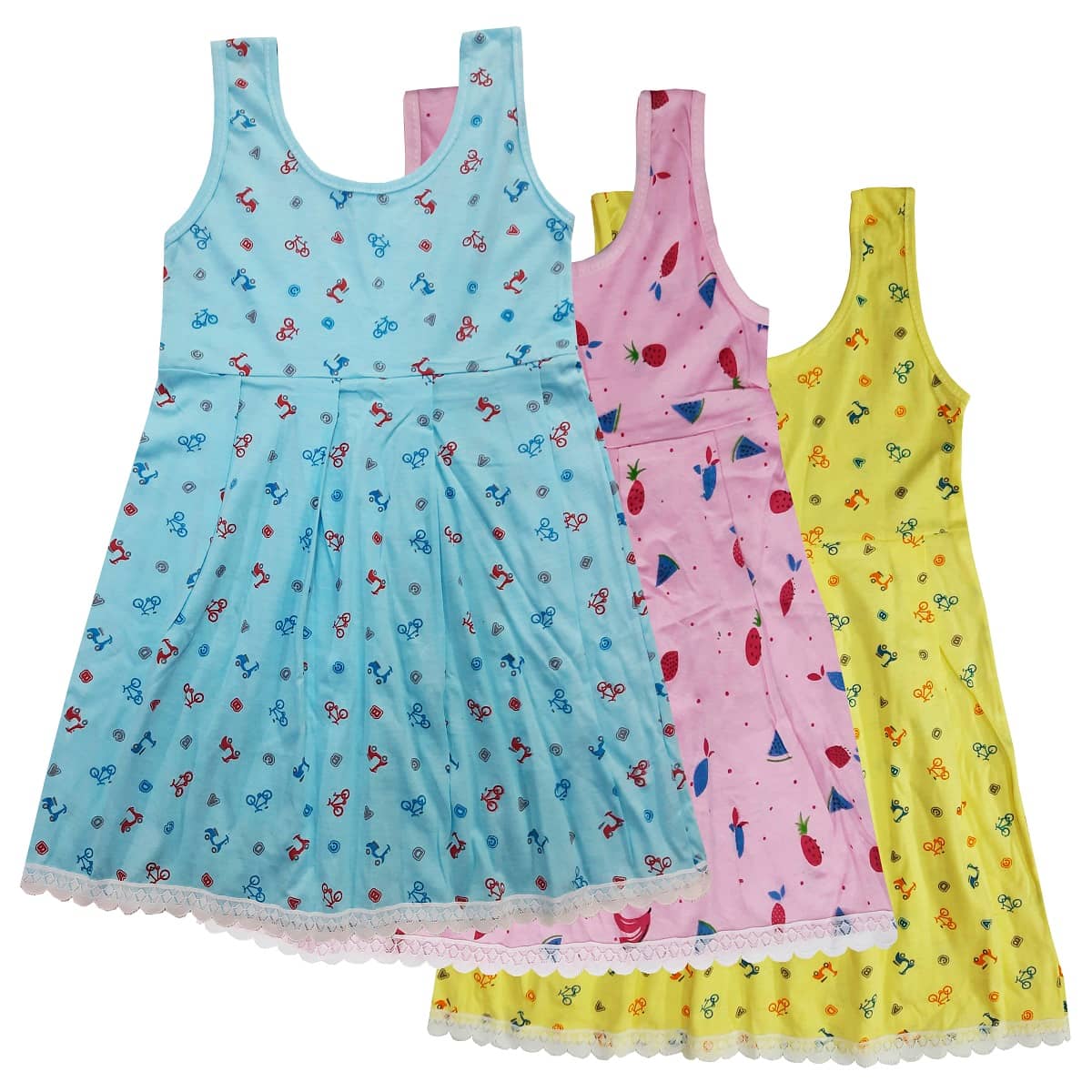 LITTLE PANDA Pack of 3 Girls Cotton ( Multi )