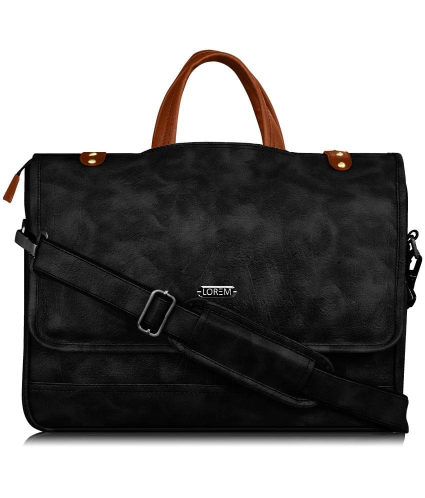     			Lorem Black Faux Leather Folio