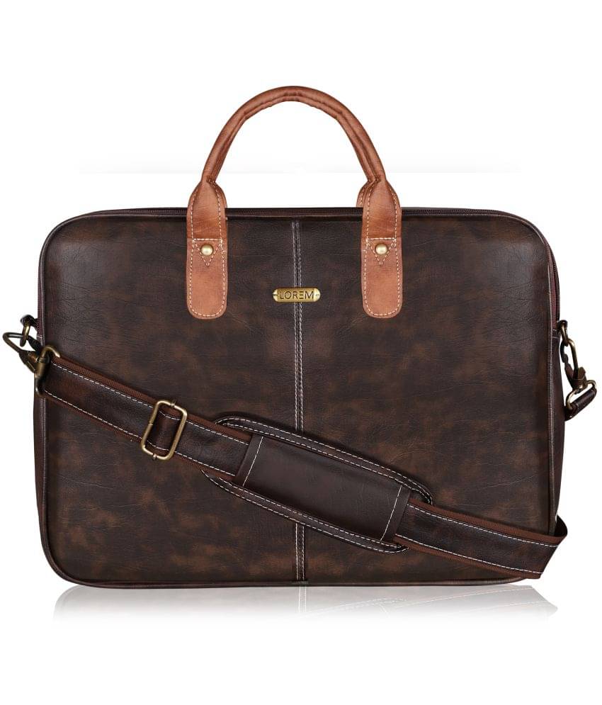     			Lorem Brown Faux Leather Folio