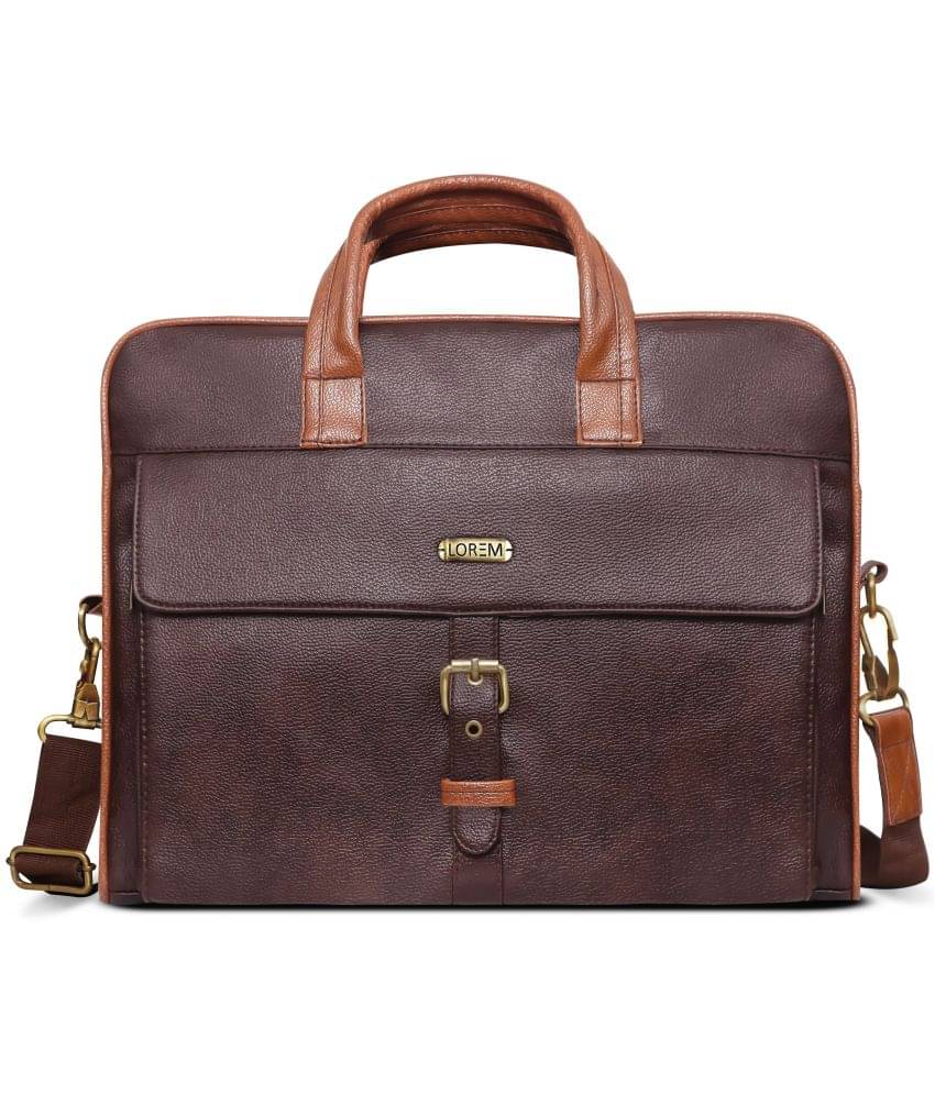     			Lorem Brown Faux Leather Folio