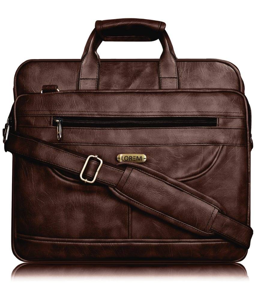     			Lorem Brown Faux Leather Office Bag