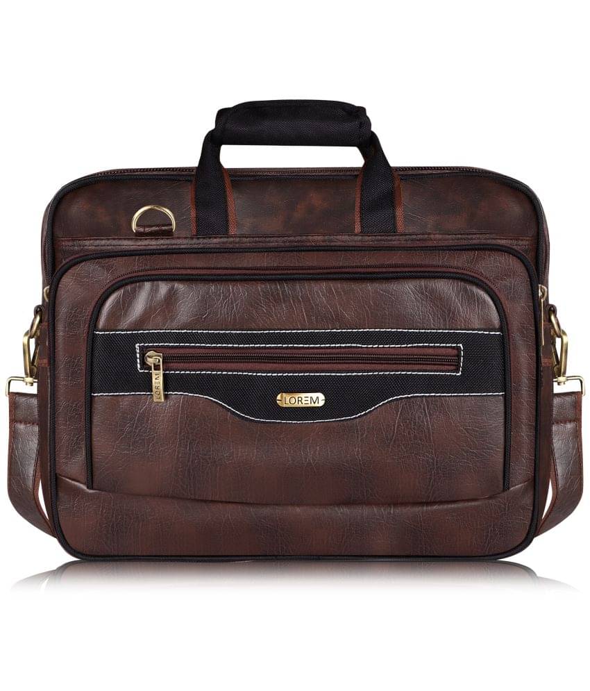     			Lorem Brown Faux Leather Office Bag