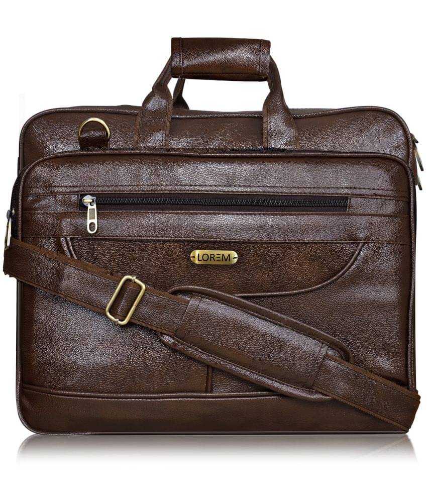     			Lorem Brown Faux Leather Office Bag
