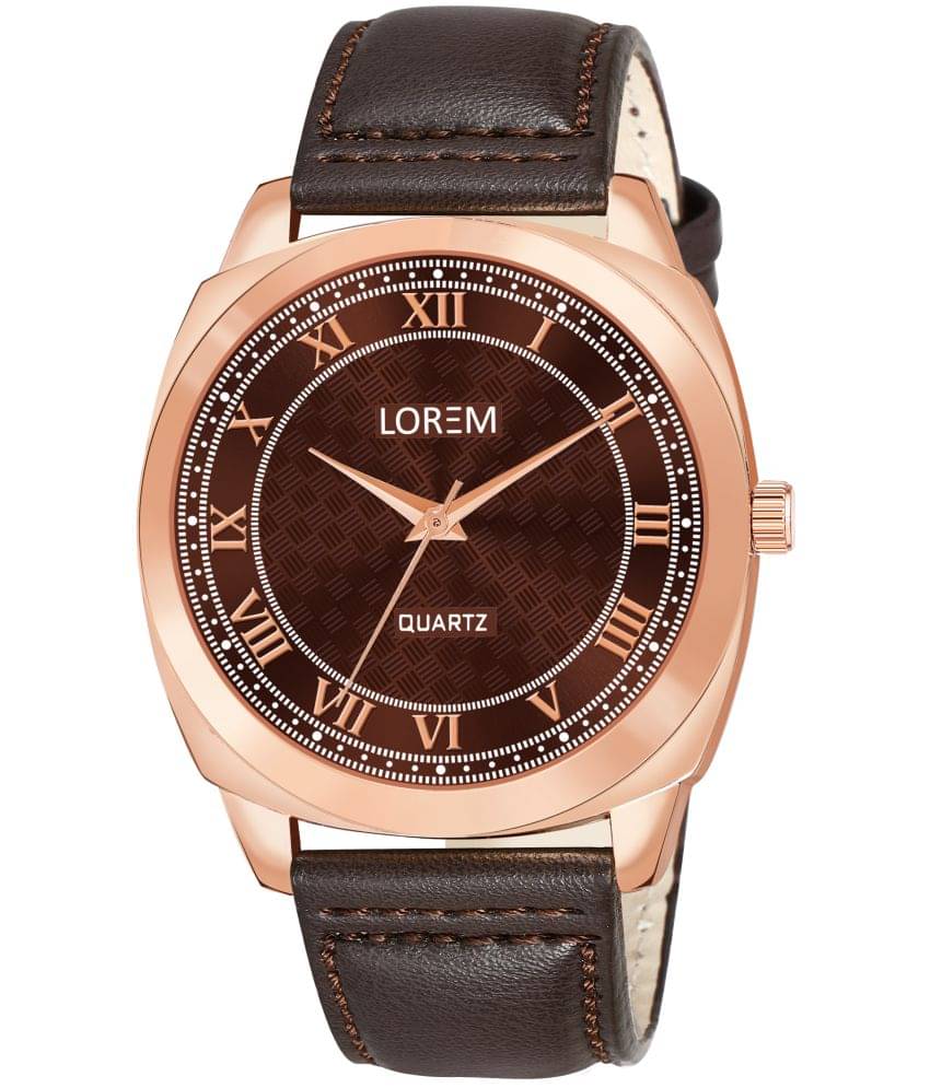     			Lorem Tan Leather Analog Men's Watch