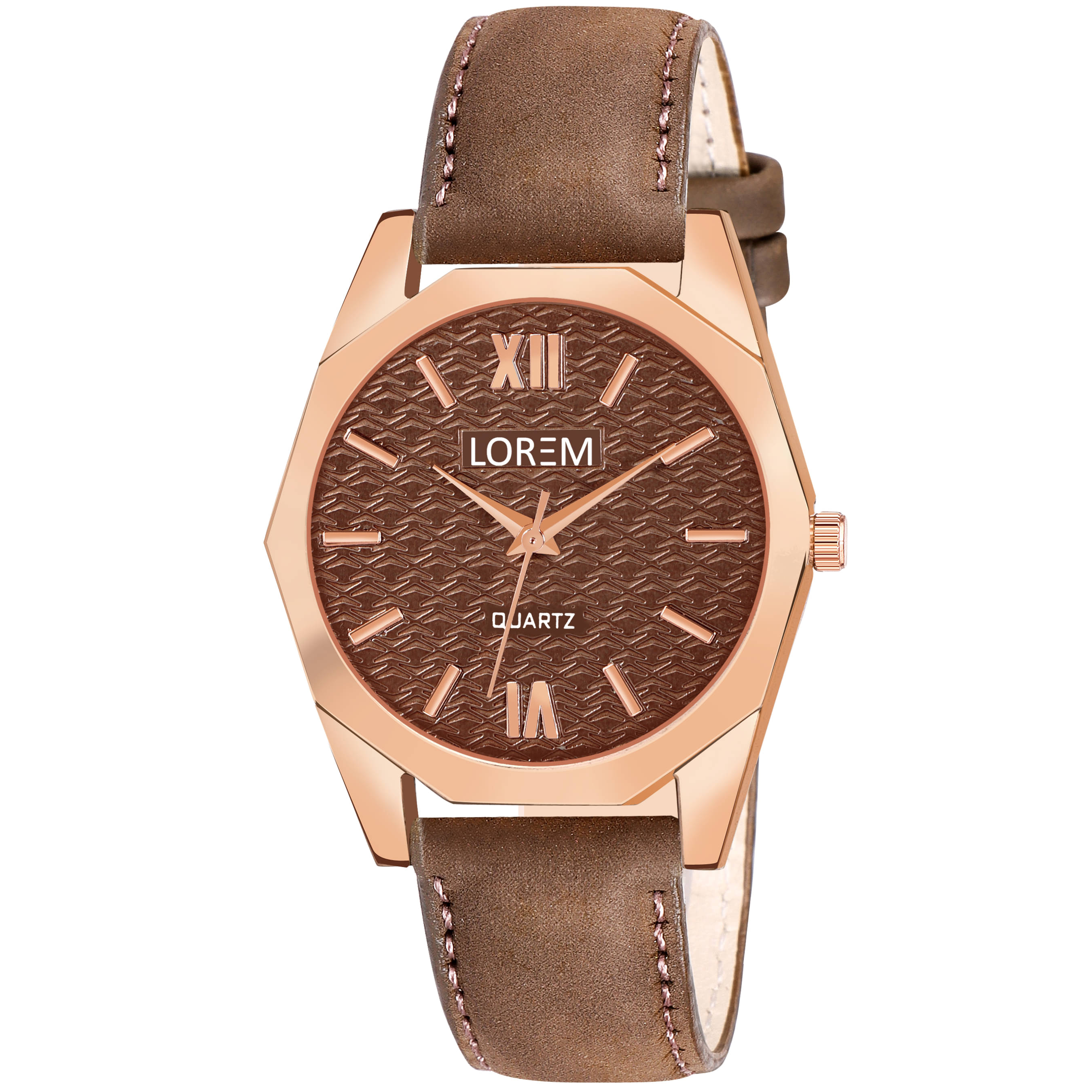     			Lorem Tan Leather Analog Womens Watch