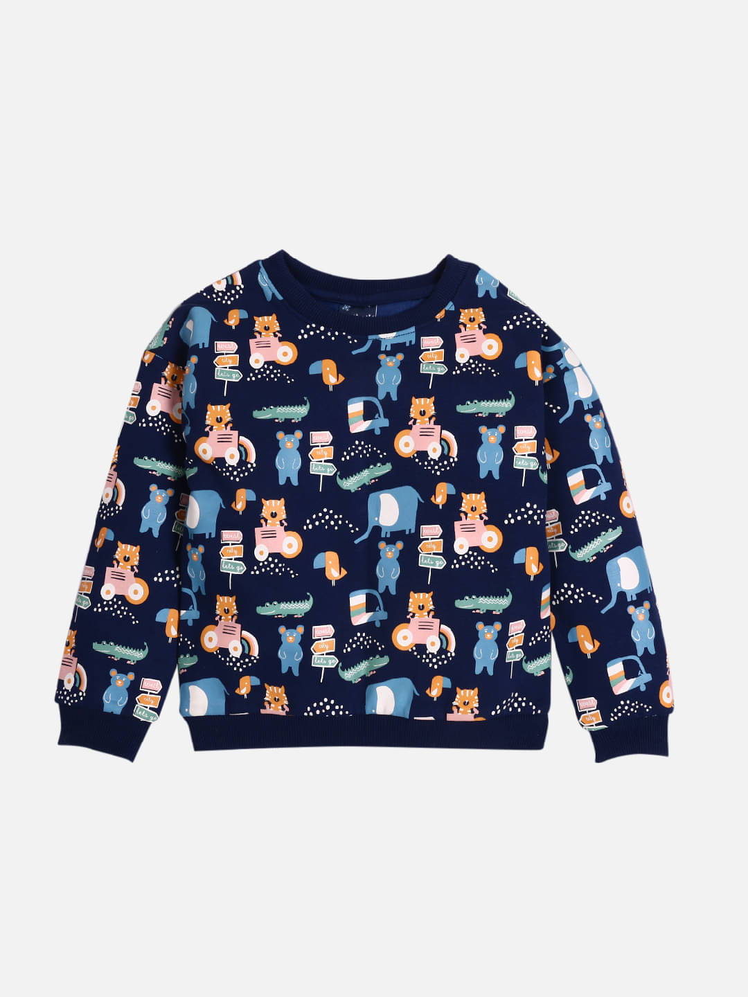     			Nauti Nati Pack of 1 Boys Polyester Blend Sweatshirt ( Navy )