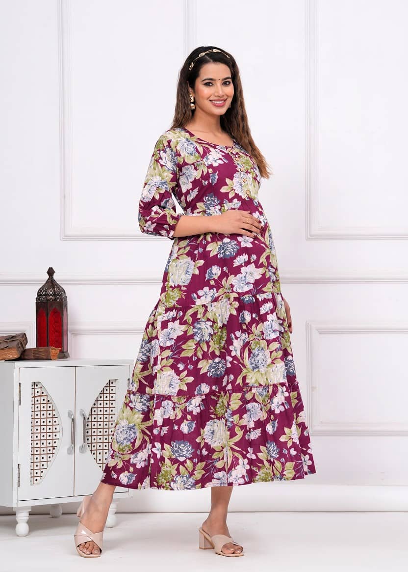 Nevisha Style Multi Color Cotton Maternity Kurta Single