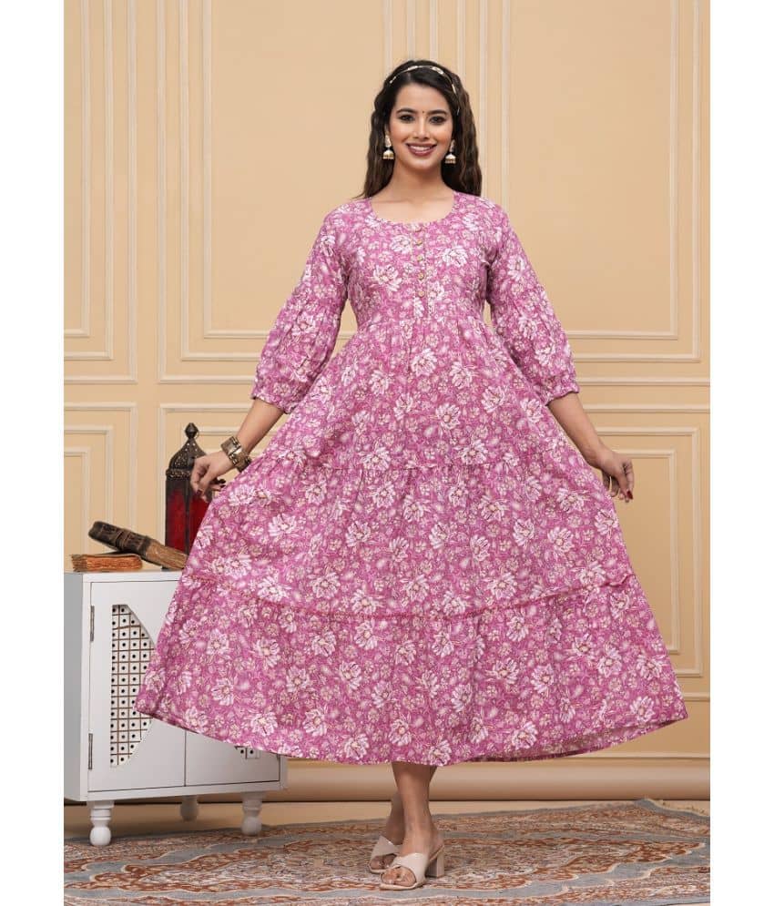 Nevisha Style Pink Cotton Maternity Kurta Single