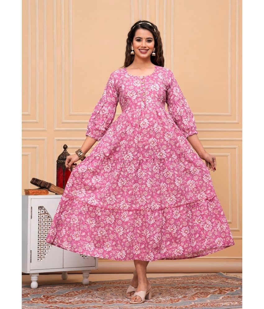 Nevisha Style Pink Cotton Maternity Kurta Single