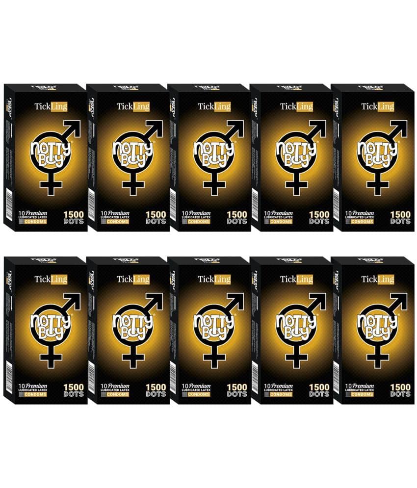 NottyBoy Extra Dotted 1500 Dots Condoms (10 Piece) -  Pack of 100