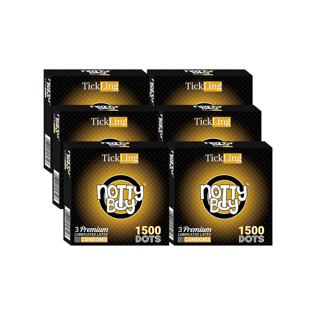 NottyBoy Super Dotted with 1500 Dots Condoms Combo Pack - 6 x 3 Pcs
