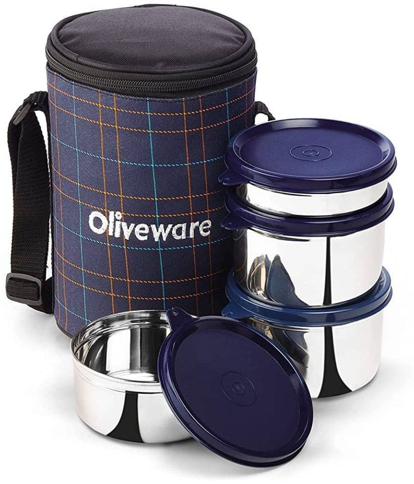     			Oliveware Mega Stainless Steel Lunch Box 4 Container (Pack of 1)