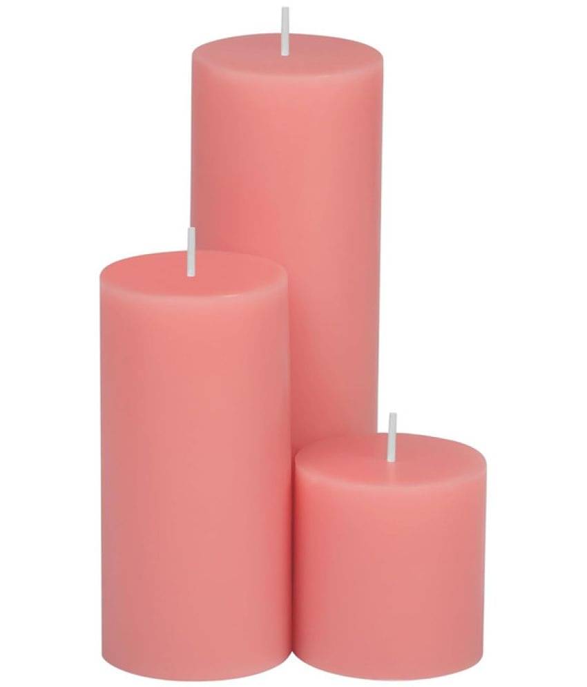     			Parkash Candles Pink Unscented Pillar Candle 14 cm ( Pack of 3 )