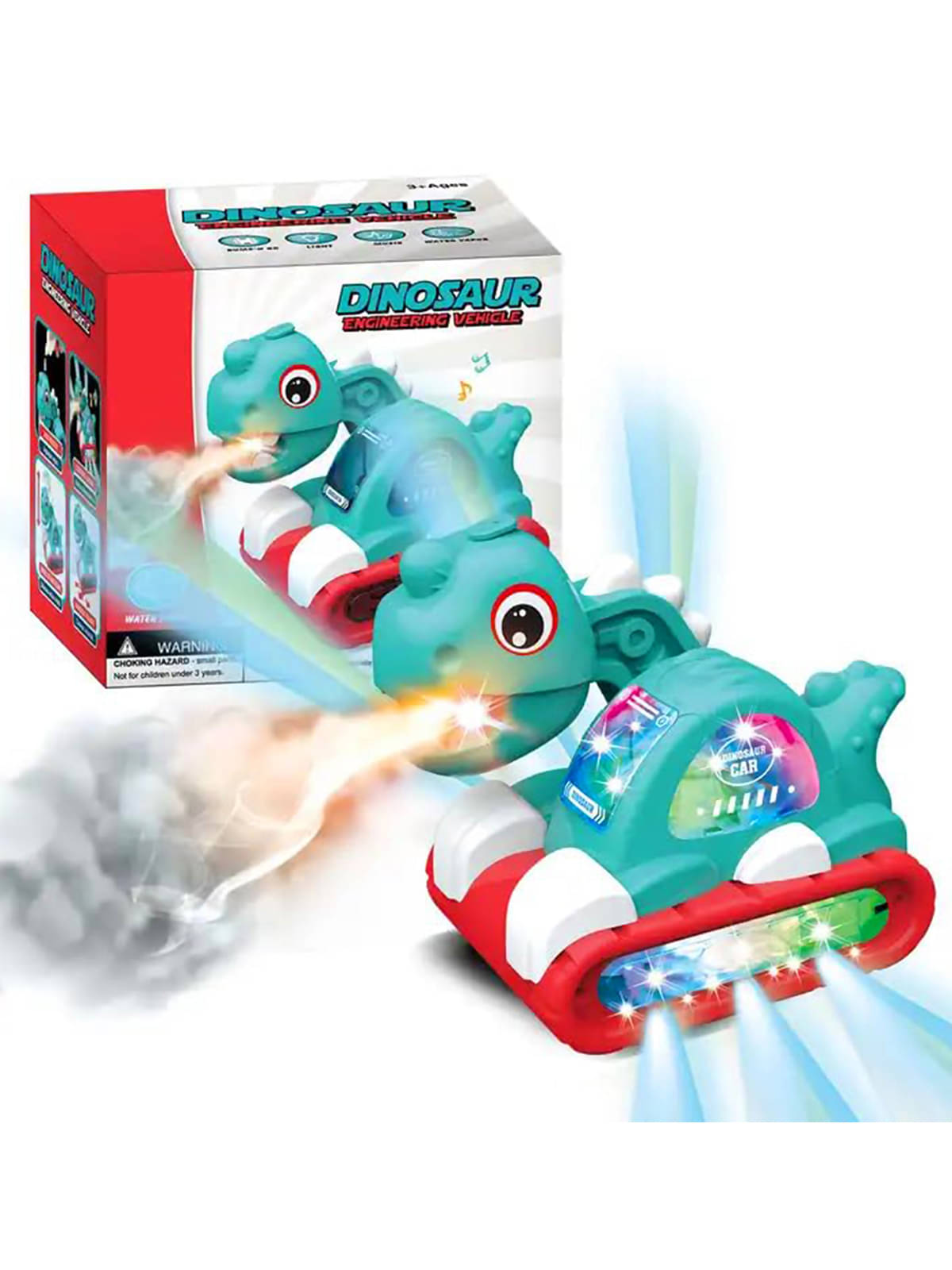     			RAINBOW RIDERS Dinosaur Engineering Vehicle /  Engineering Dinosaur Smoke Spray Vehicle Toy for Kids /  Dinosaur JCB Vehicle For 3+ Years Girls & Boys / Water Vapour Dinosaur  Excavator Toy  /  Light & Music , Bump & Go Action Dinosaur Vehicle .