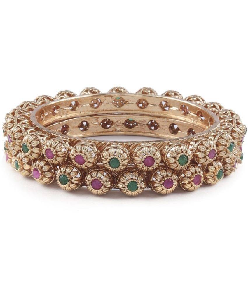     			Raddhi Jewels Gold Bangle Set ( Pack of 2 )
