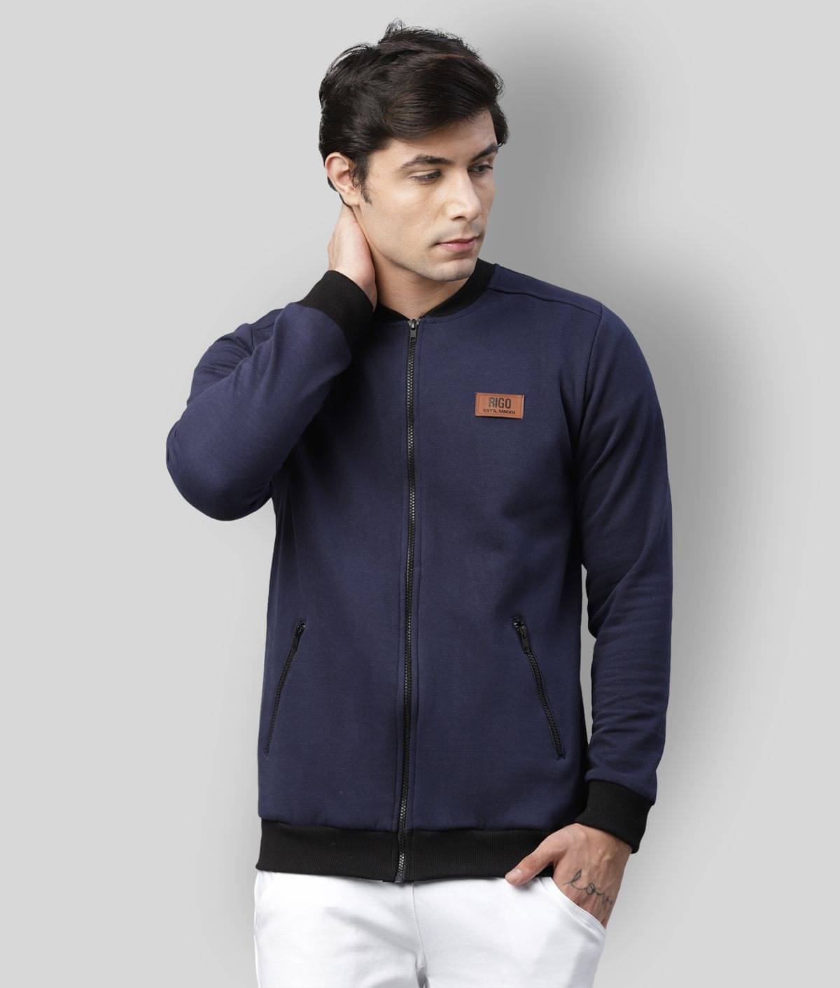     			Rigo Fleece Men's Casual Jacket - Navy ( Pack of 1 )