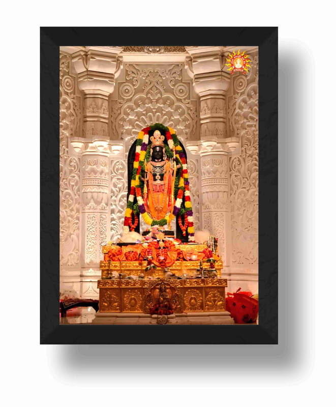 Saf Shree Ram Lala Religious Wall Hanging Painting With Frame Saf Shree Ram Lala Religious Wall Hanging Painting With Frame