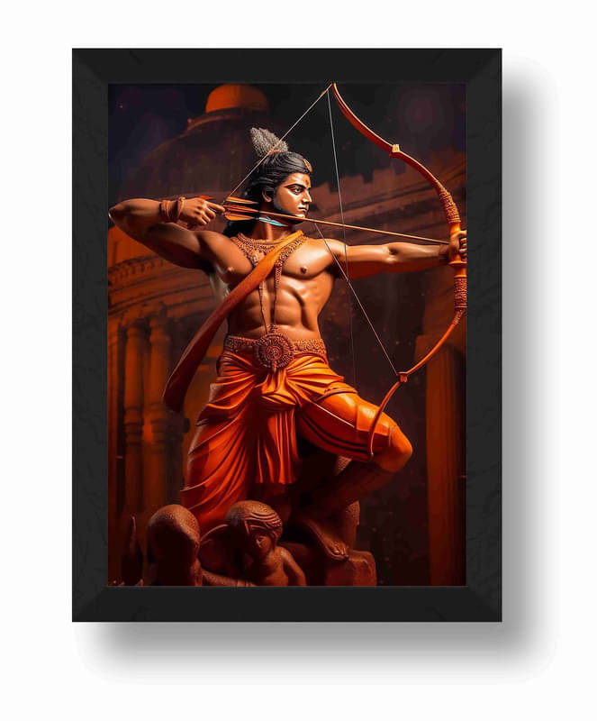     			Saf Shree Ram Lala Religious Wall Hanging Painting With Frame