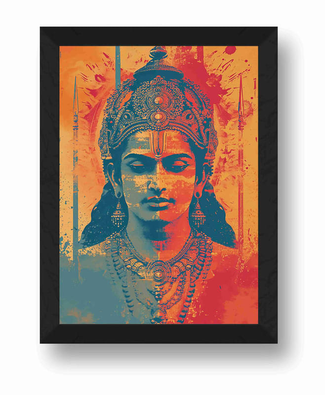     			Saf Shree Ram Lala Religious Wall Hanging Painting With Frame