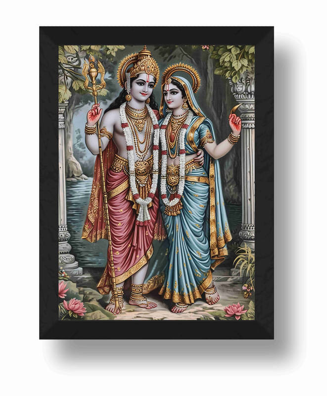     			Saf Religious Ram Sita Painting With Frame