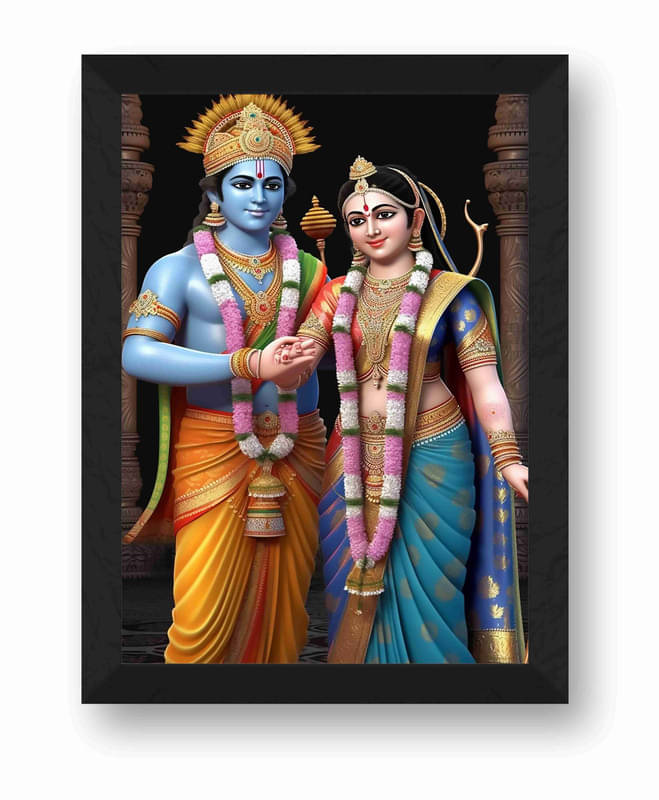     			Saf Religious Ram Sita Painting With Frame