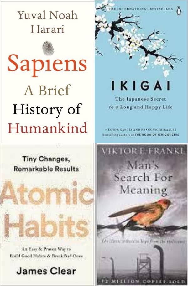 Sapiens + Atomic Habits + Ikigai + Man's Search For Meaning - Stationery | Buy online on ZillyBuy