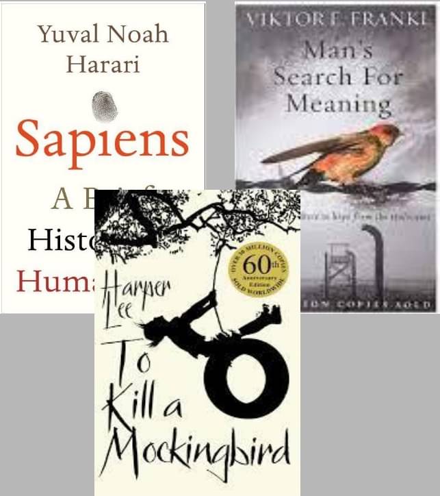     			Sapiens + Man's Search For Meaning + To Kill a Mockingbrd