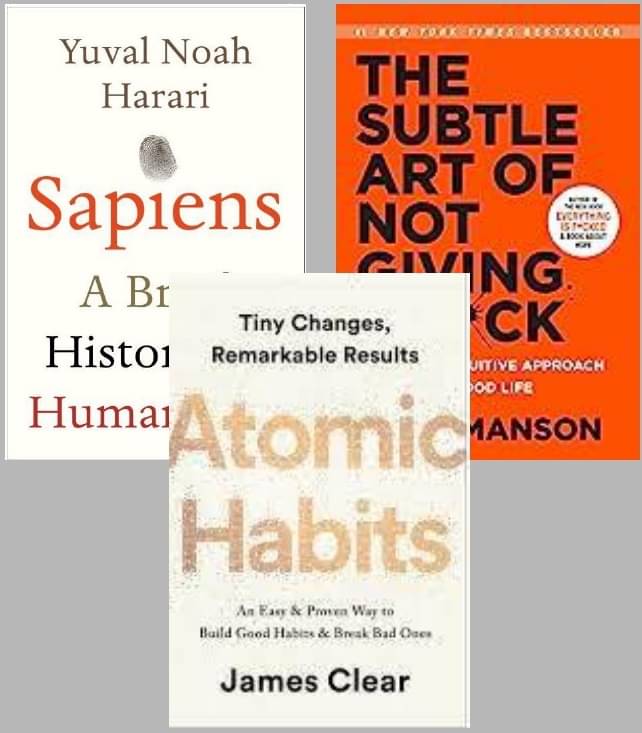     			Sapiens+ The Subtle Art Of Not Giving + Atomic Habits