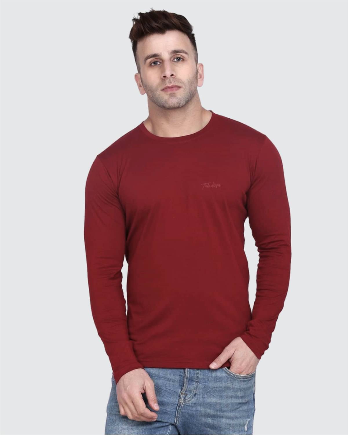 TAB91 Fleece Round Neck Men's Sweatshirt - Maroon ( Pack of 1 ) TAB91 Fleece Round Neck Men's Sweatshirt - Maroon ( Pack of 1 )