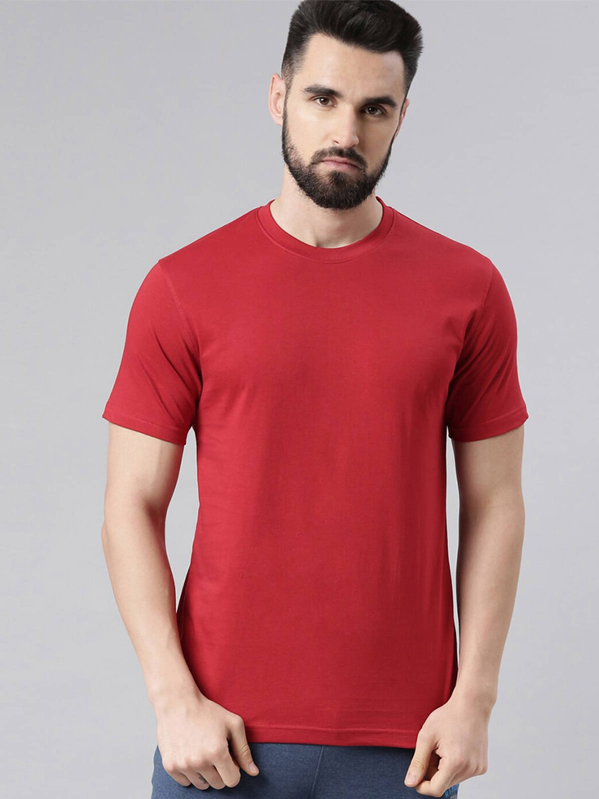     			Veirdo Pack of 1 100% Cotton Regular Fit Men's T-Shirt ( Red )