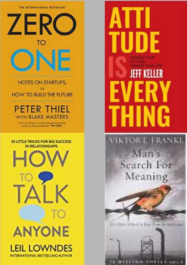    			Zero To One + Attitude Is Everything + How To Talk Anyone + Man's Search For Meaning