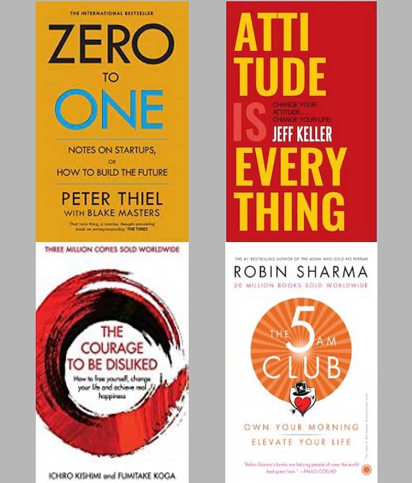 Zero To One + Attitude Is Everything + The Courage To Be Disliked + 5 Am Club - Stationery | Buy online on ZillyBuy