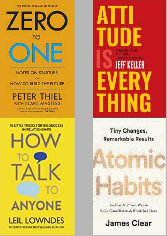     			Zero To One + Attitude Is Everything + How To Talk Anyone + Atomic Habits