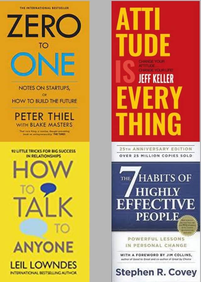 Zero To One + Attitude Is Everything + How To Talk Anyone + the 7 habits of highly effective people Zero To One + Attitude Is Everything + How To Talk Anyone + the 7 habits of highly effective people