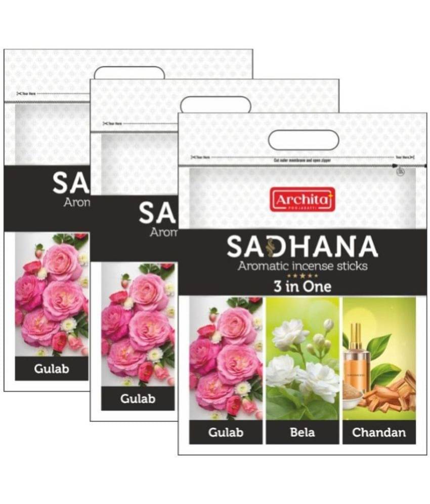 archita poojabatti Incense Stick Rose,Mogra,Chandan 329 gm ( Pack of 3 ) archita poojabatti Incense Stick Rose,Mogra,Chandan 329 gm ( Pack of 3 )