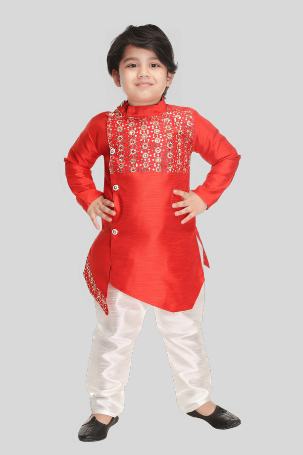 s muktar garments Pack of 1 Boys Silk ( Red ) s muktar garments Pack of 1 Boys Silk ( Red )