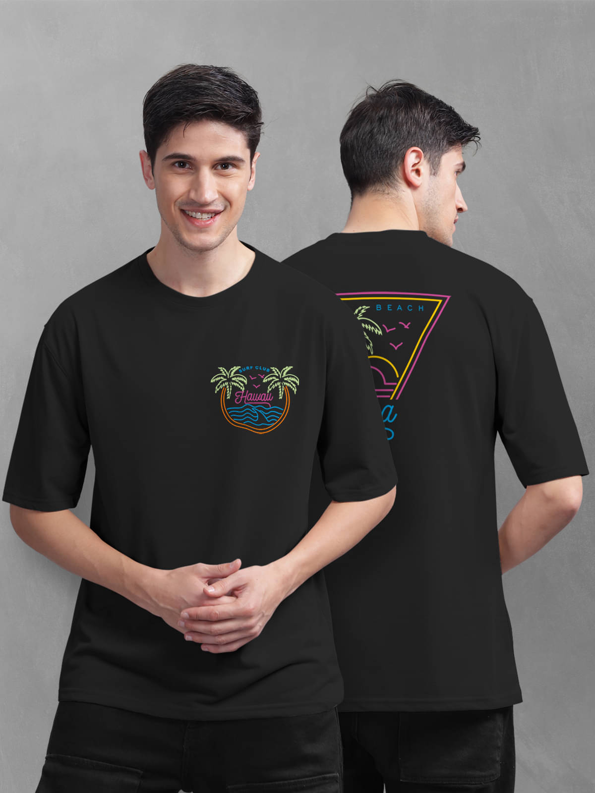     			BULLMER Pack of 1 Cotton Blend Regular Fit Men's T-Shirt ( Black )