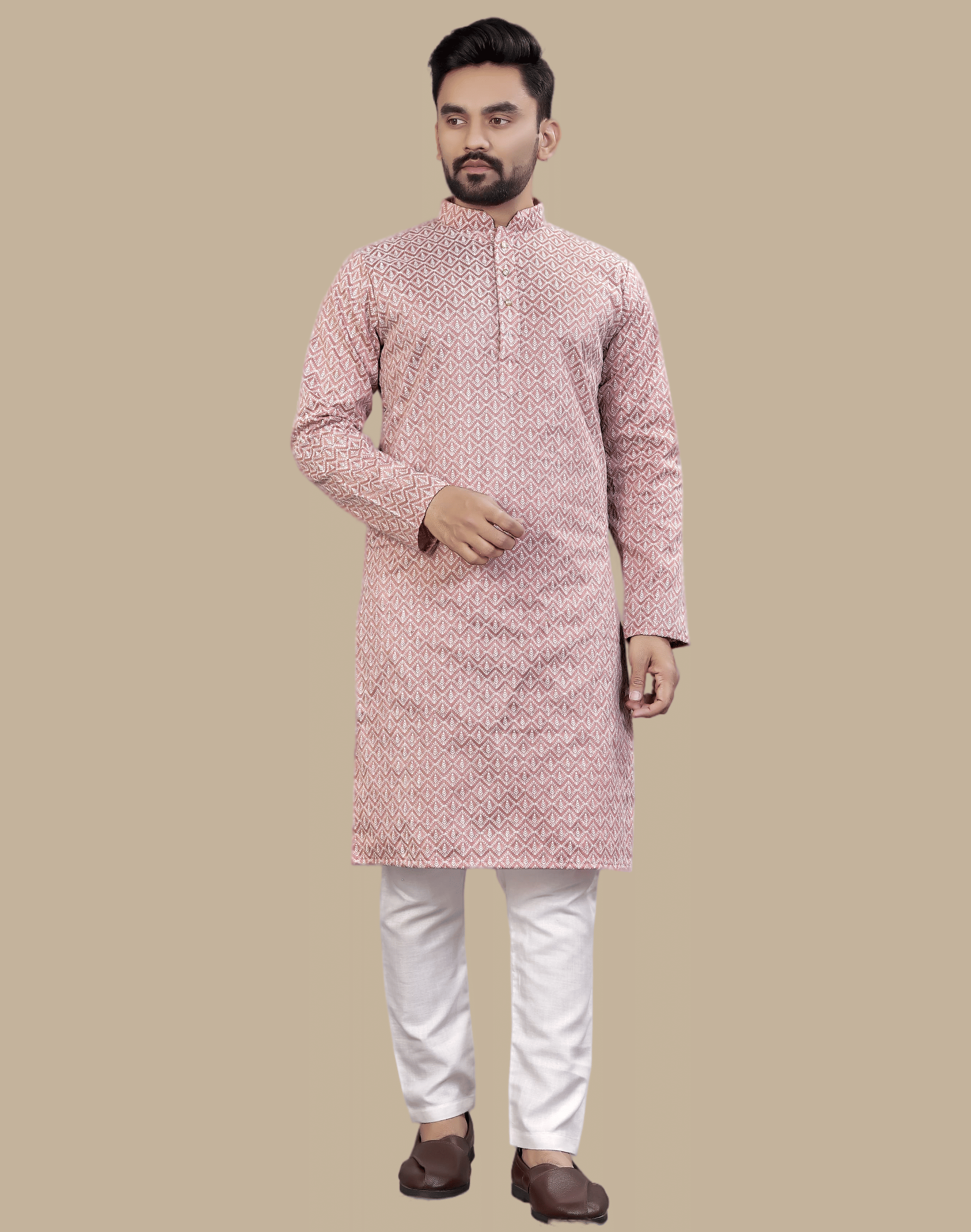     			Balaji's Brown Silk Regular Fit Men's Kurta Pyjama Set ( Pack of 1 )