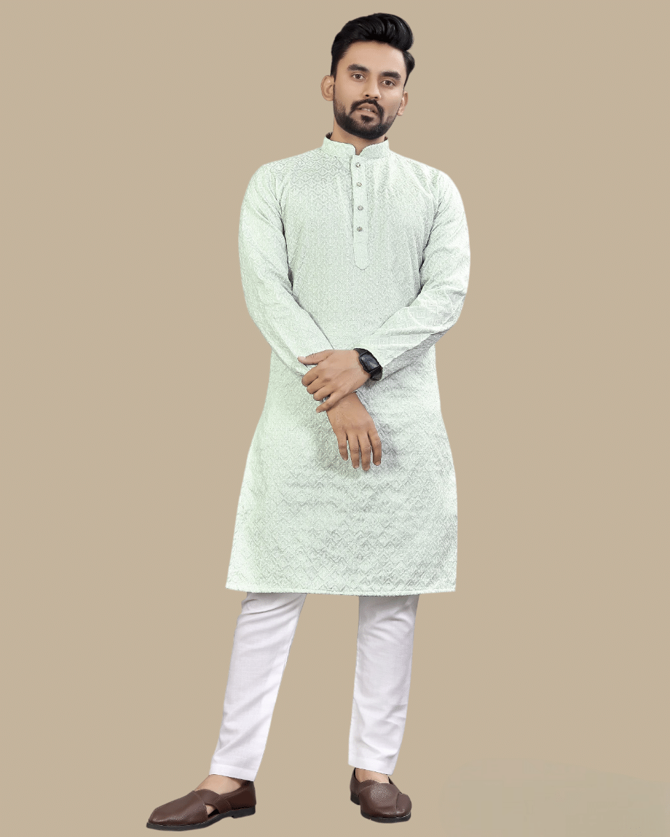     			Balaji's Light Green Silk Regular Fit Men's Kurta Pyjama Set ( Pack of 1 )