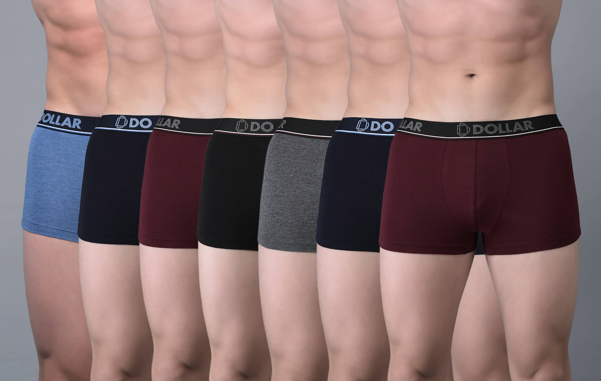    			Dollar Bigboss Men's Pack of 7 Shuffle Intellisoft Cotton Modal Solid Trunk (Colour May Vary)