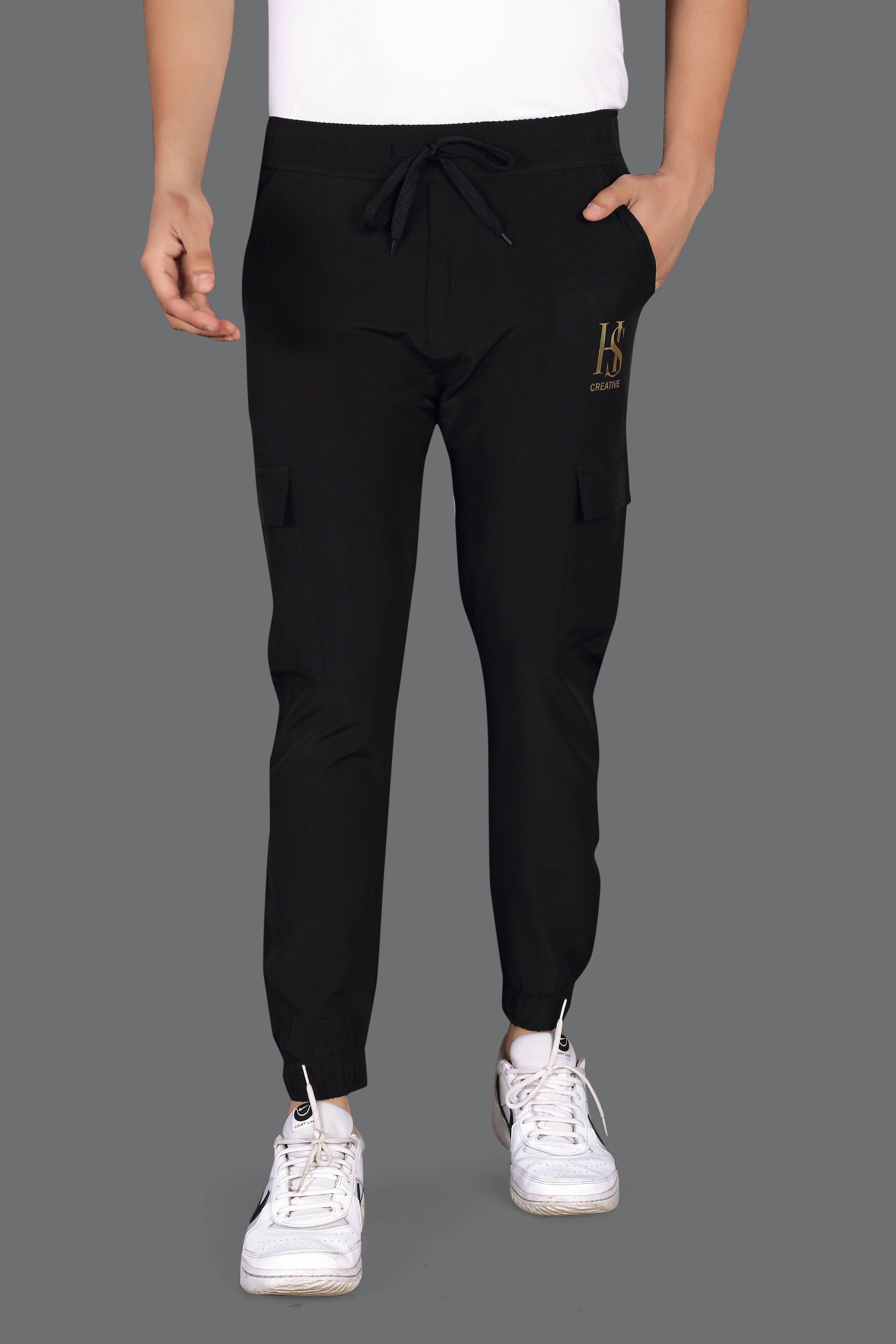     			FRUZIS FASHION Black Lycra Men's Trackpants ( Pack of 1 )