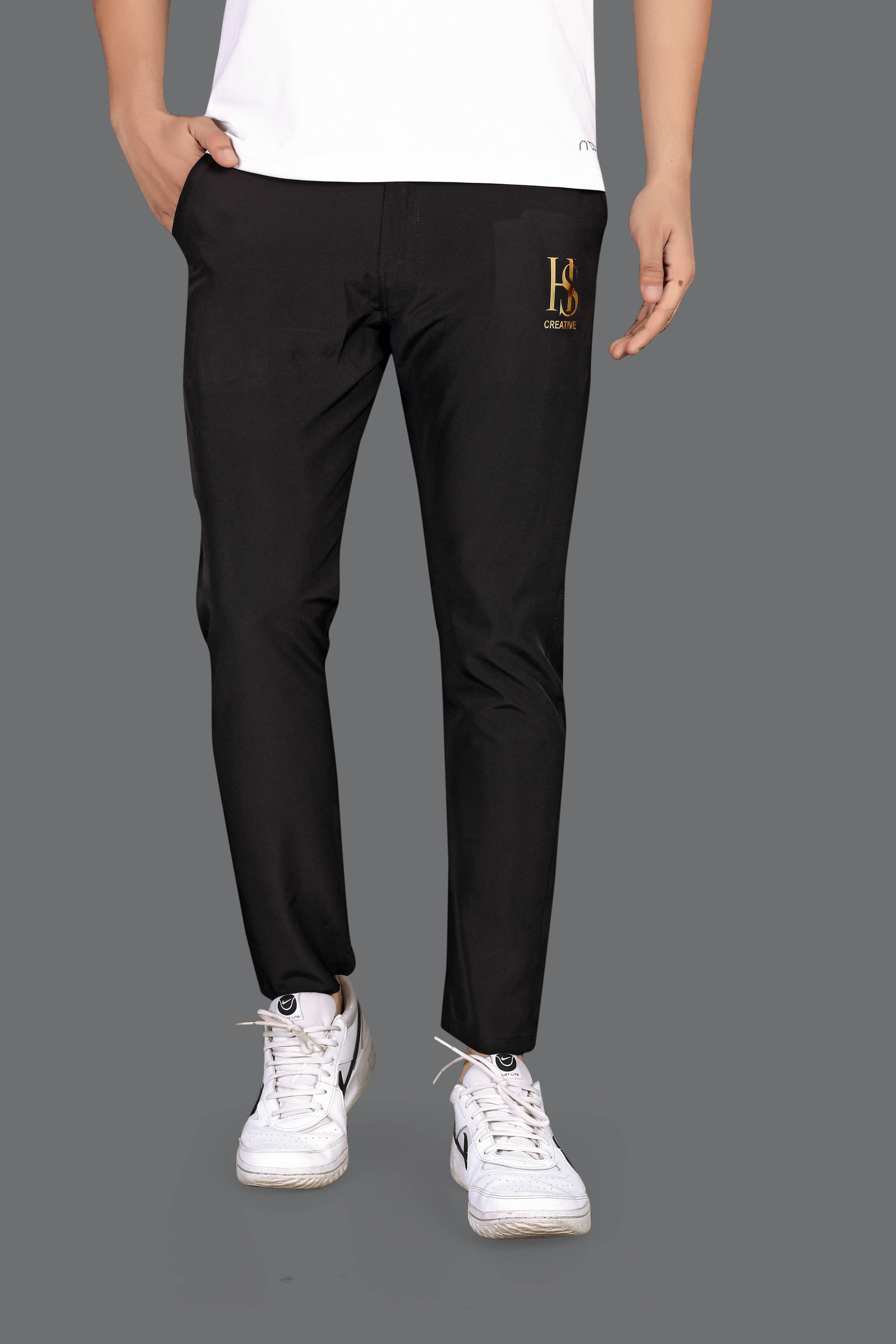 FRUZIS FASHION Black Lycra Men's Trackpants ( Pack of 1 ) FRUZIS FASHION Black Lycra Men's Trackpants ( Pack of 1 )